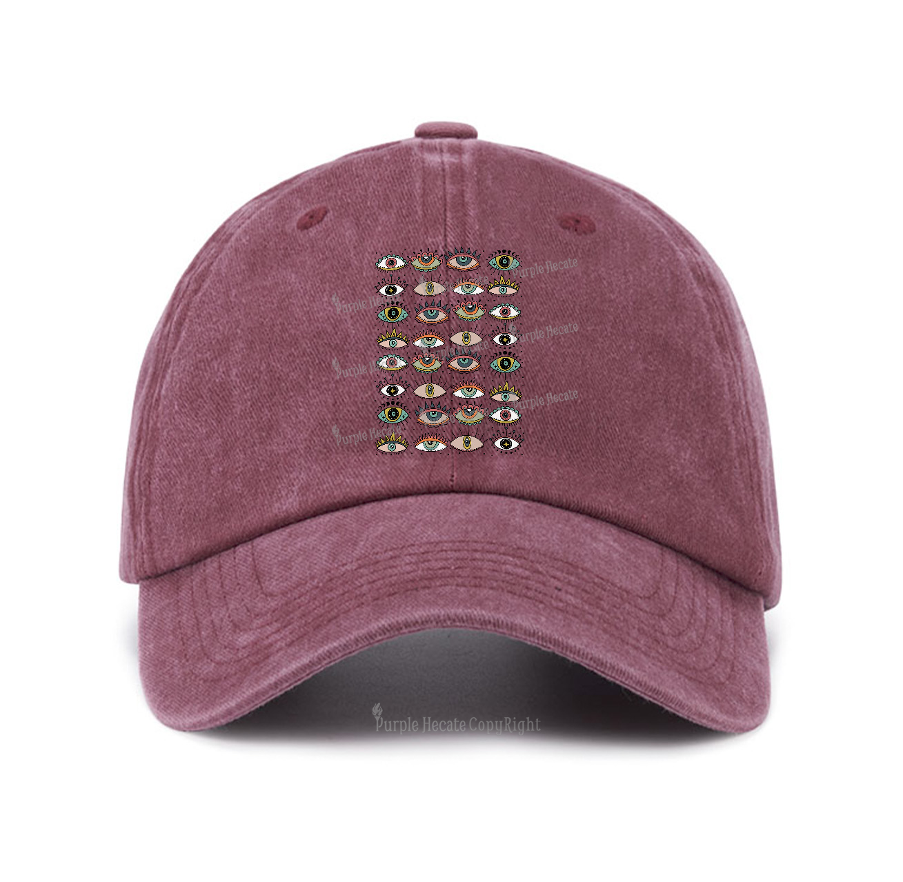 Purplehecate Evil Eye Pattern Baseball Cap