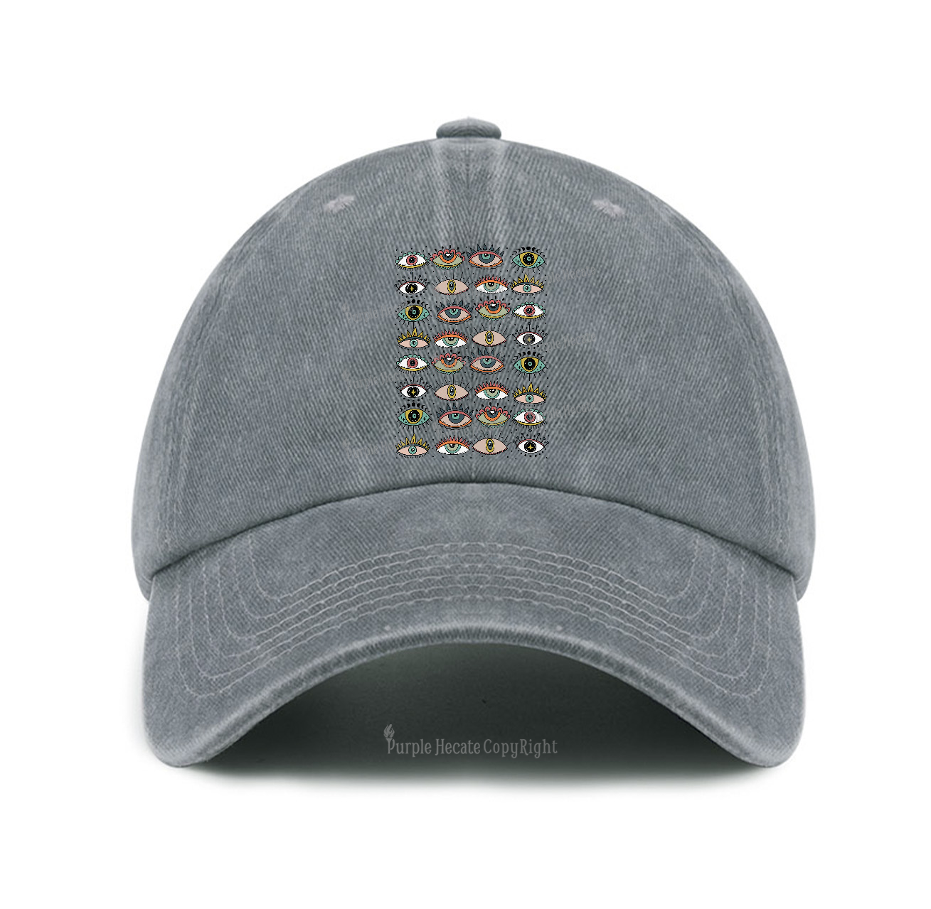 Purplehecate Evil Eye Pattern Baseball Cap