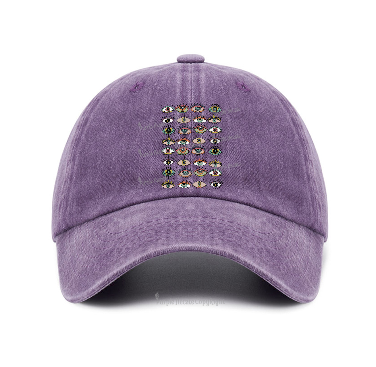 Purplehecate Evil Eye Pattern Baseball Cap