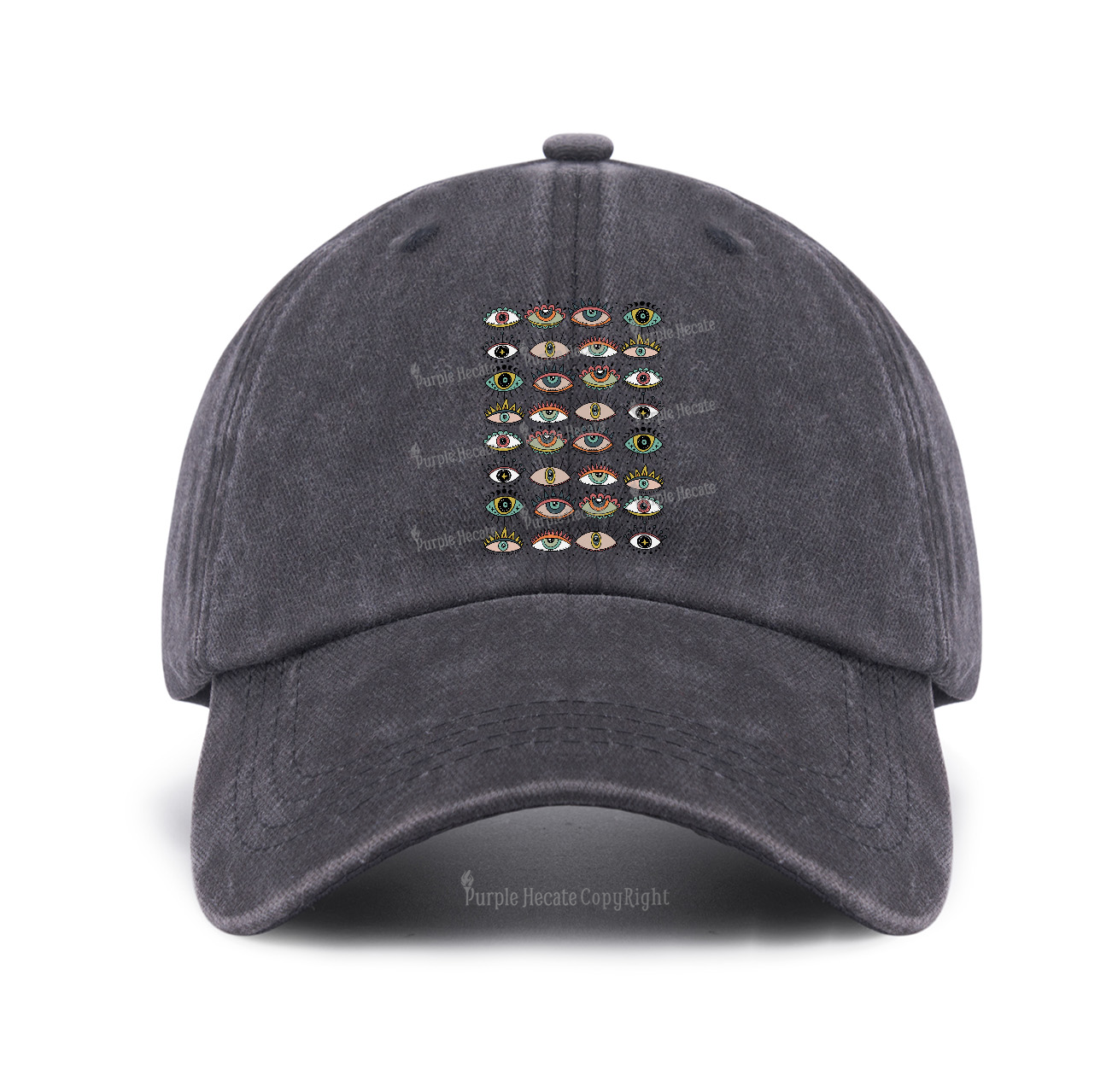 Purplehecate Evil Eye Pattern Baseball Cap