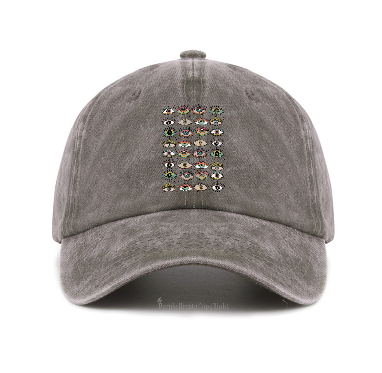 Purplehecate Evil Eye Pattern Baseball Cap