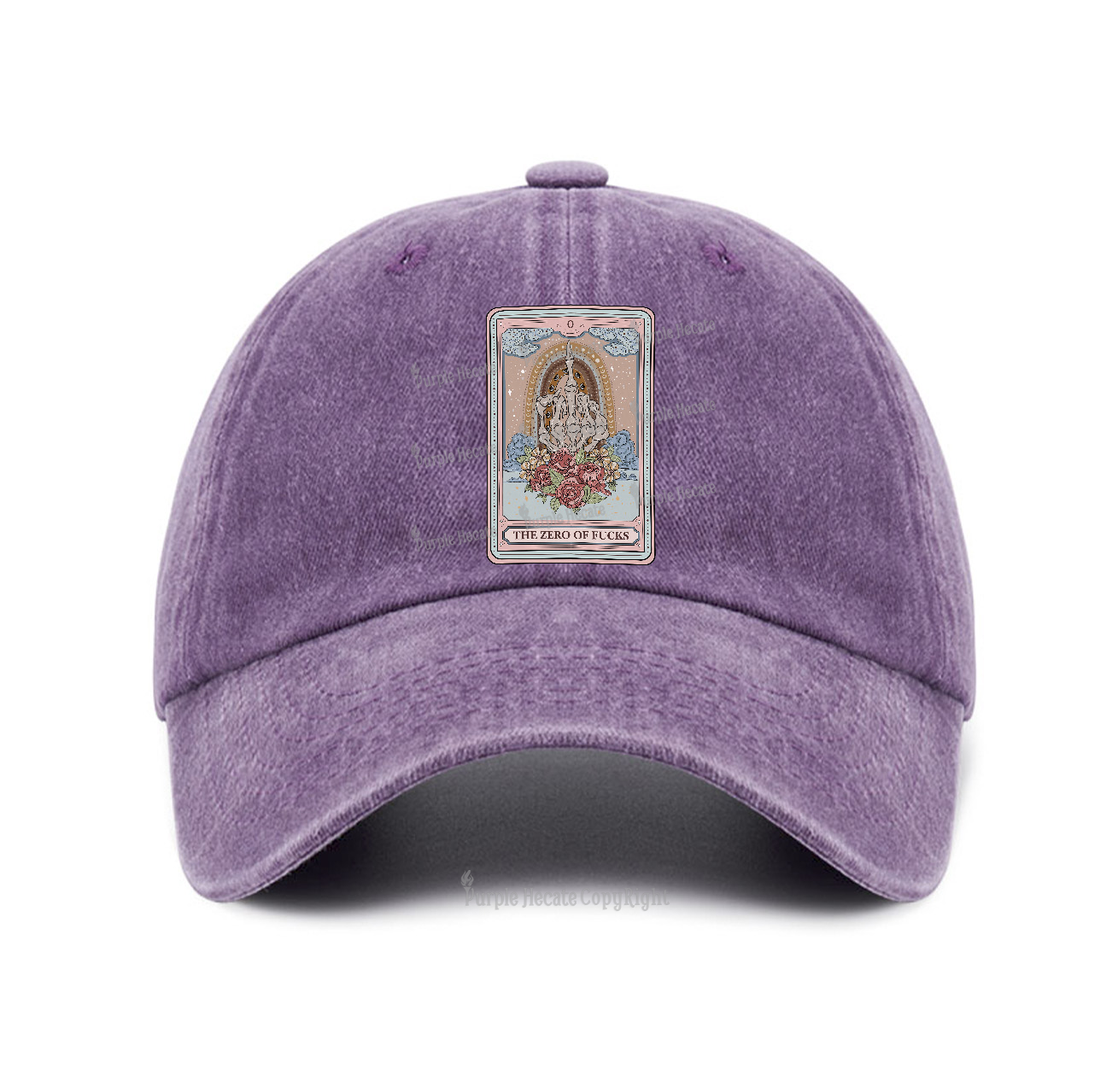 Purplehecate The Zero Of Fucks Tarot Baseball Cap