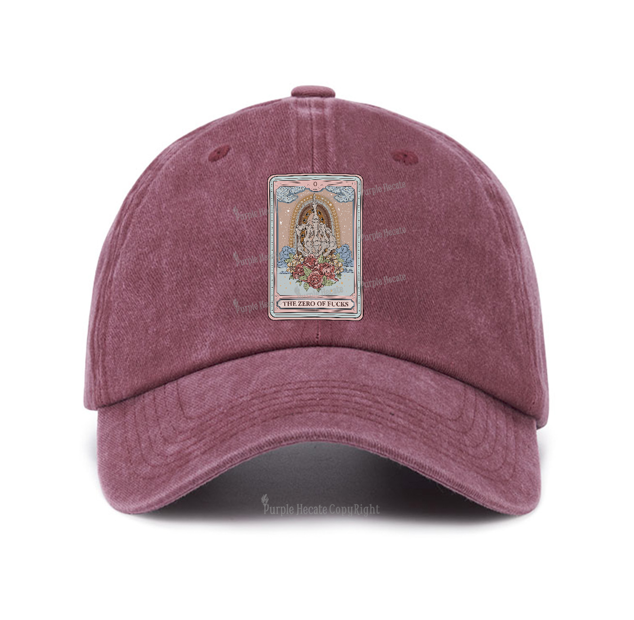 Purplehecate The Zero Of Fucks Tarot Baseball Cap