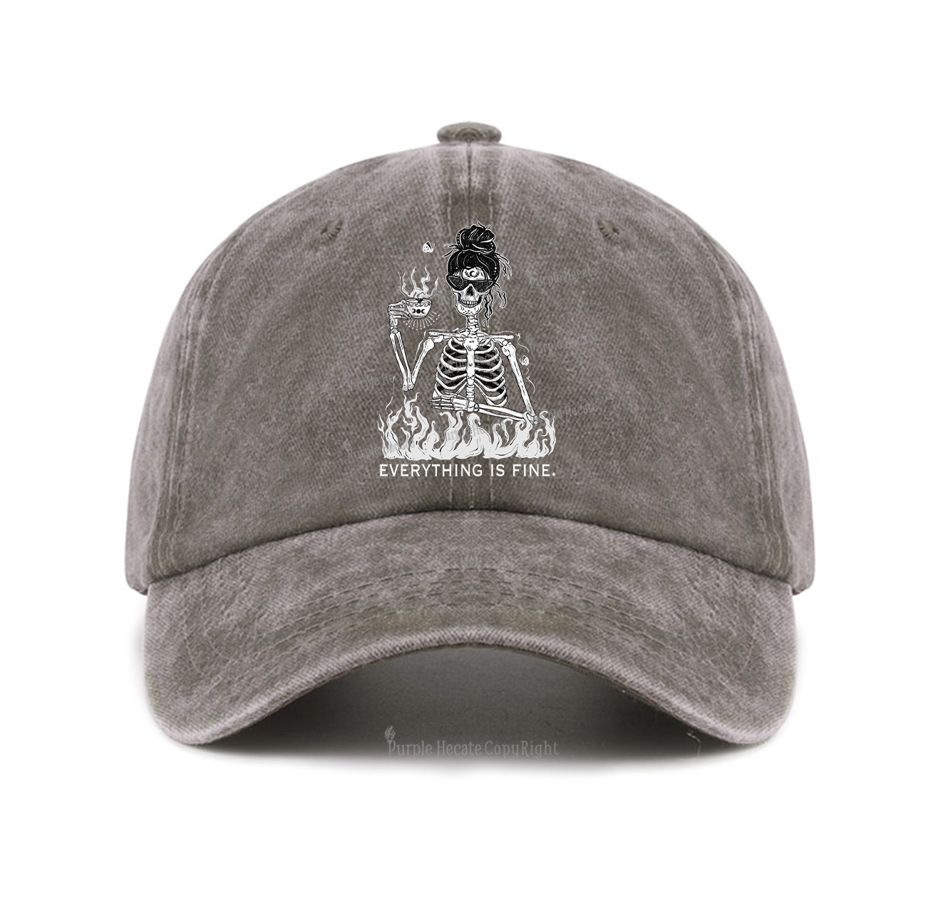 Purplehecate Everything Is Fine Baseball Cap