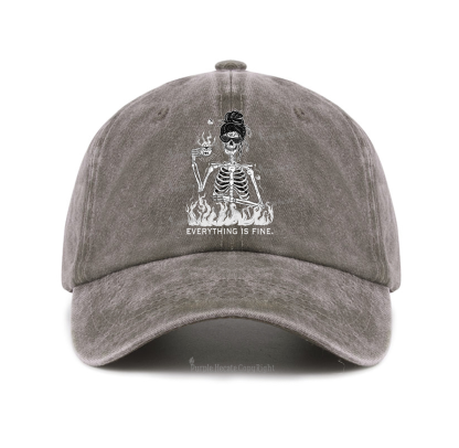 Purplehecate Everything Is Fine Baseball Cap