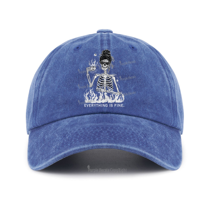 Purplehecate Everything Is Fine Baseball Cap