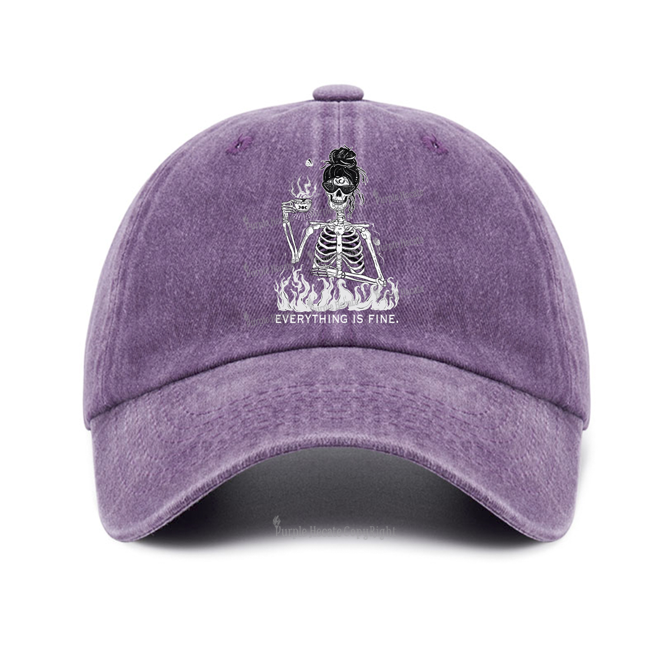 Purplehecate Everything Is Fine Baseball Cap
