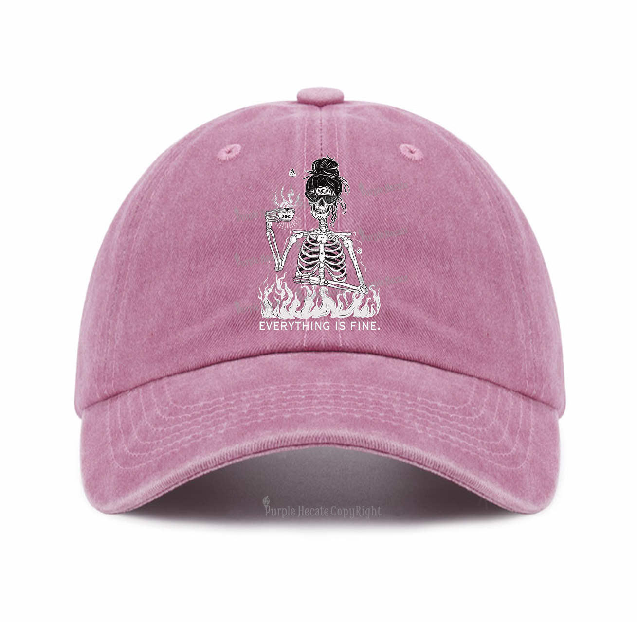 Purplehecate Everything Is Fine Baseball Cap