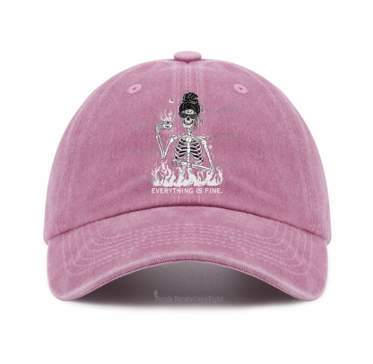 Purplehecate Everything Is Fine Baseball Cap