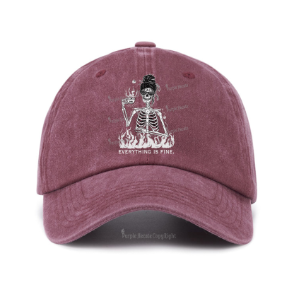 Purplehecate Everything Is Fine Baseball Cap