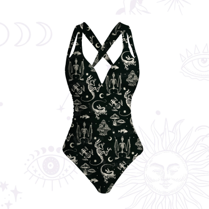 Purplehecate Prehistoric Fantasy One-Piece Swimsuit