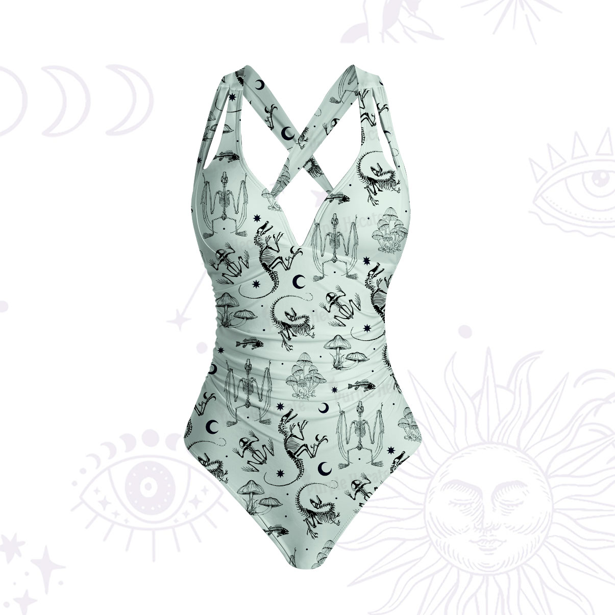 Purplehecate Prehistoric Fantasy One-Piece Swimsuit