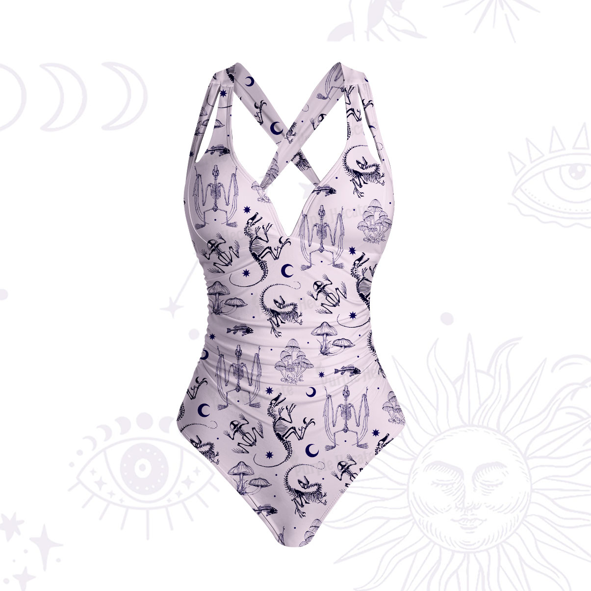 Purplehecate Prehistoric Fantasy One-Piece Swimsuit