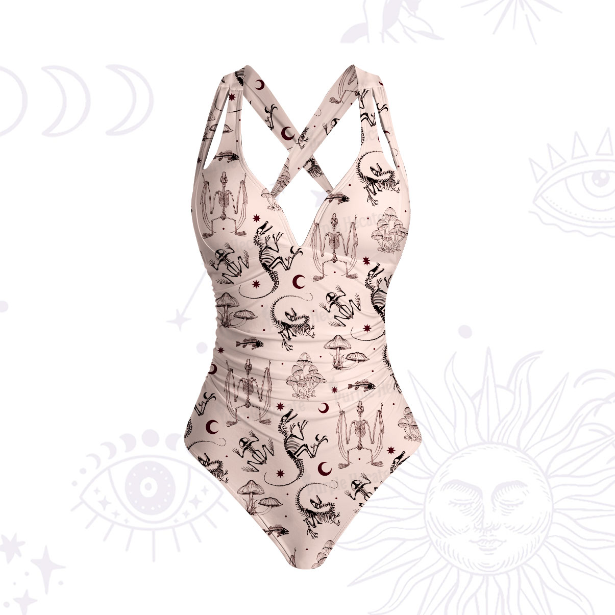 Purplehecate Prehistoric Fantasy One-Piece Swimsuit