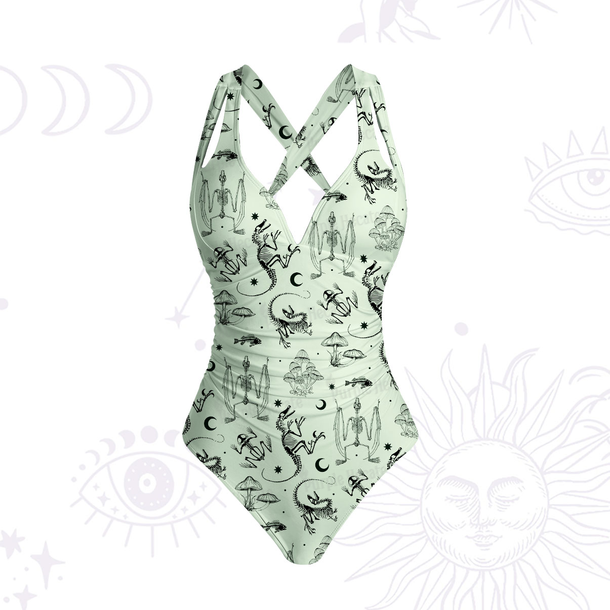 Purplehecate Prehistoric Fantasy One-Piece Swimsuit