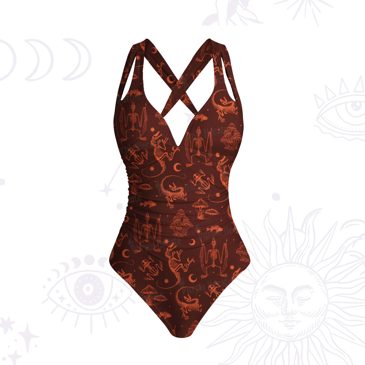 Purplehecate Prehistoric Fantasy One-Piece Swimsuit
