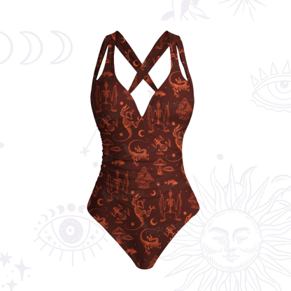 Purplehecate Prehistoric Fantasy One-Piece Swimsuit