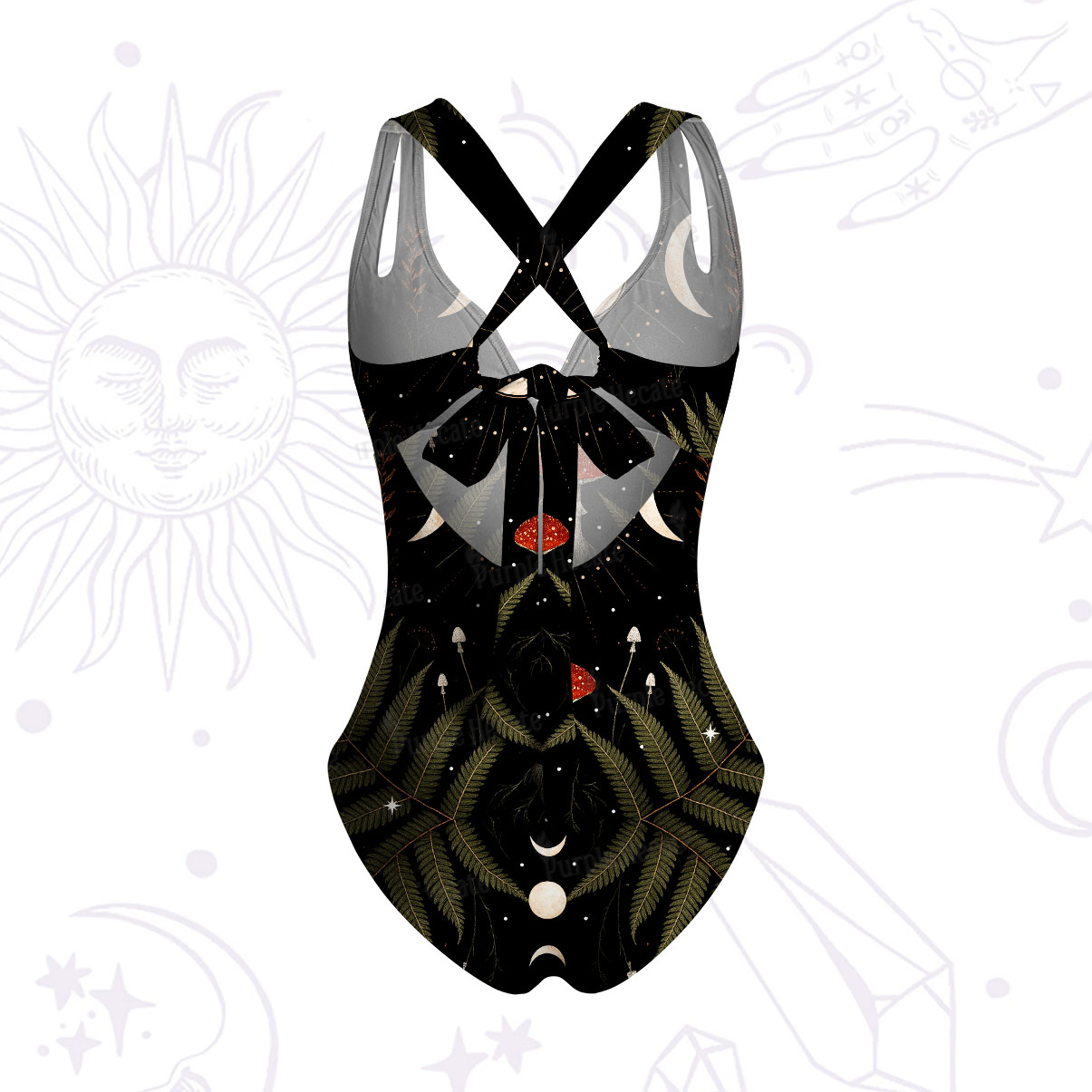 Purplehecate Moonlit Mushroom Gown One-Piece Swimsuit