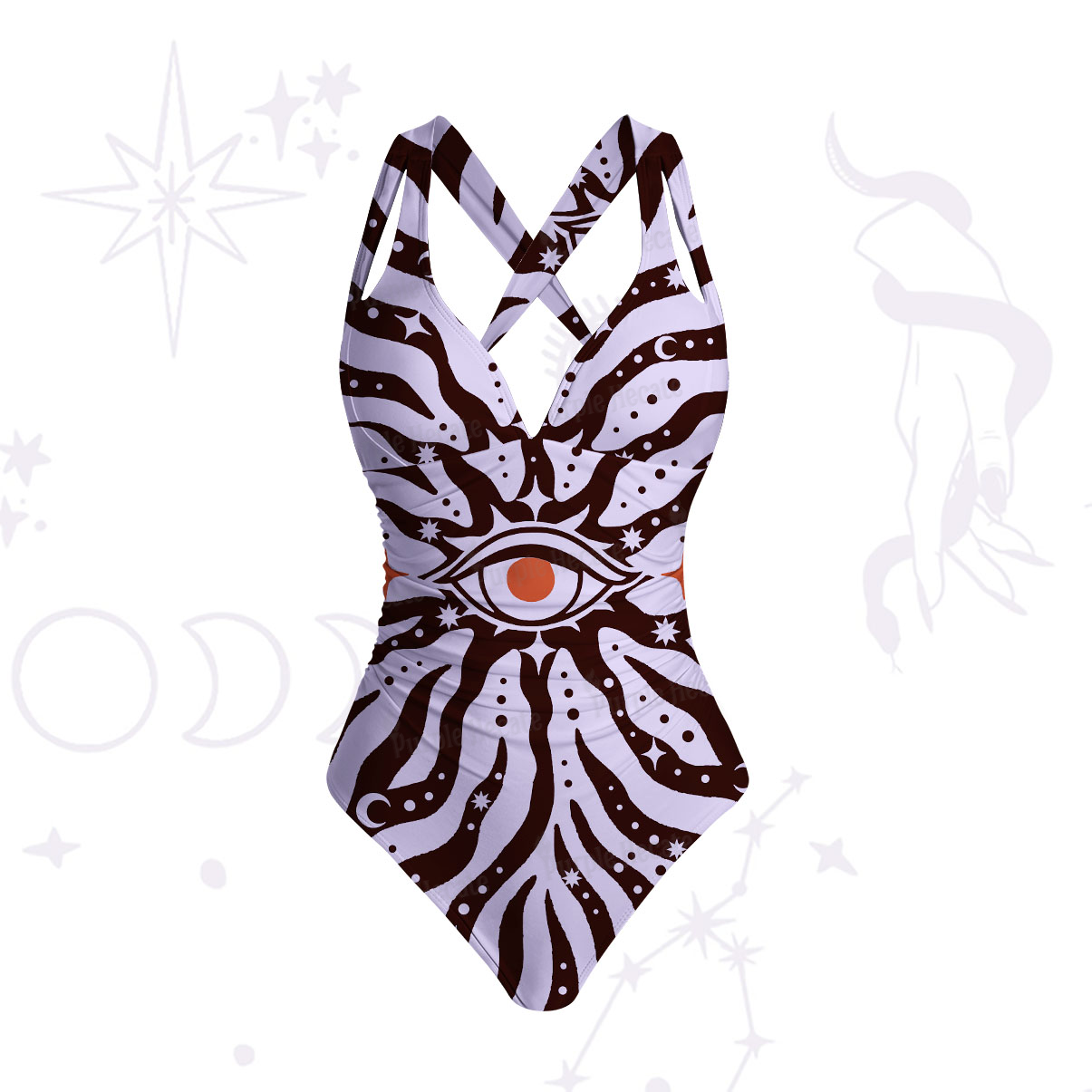 Purplehecate Green Vision Illusion One-Piece Swimsuit