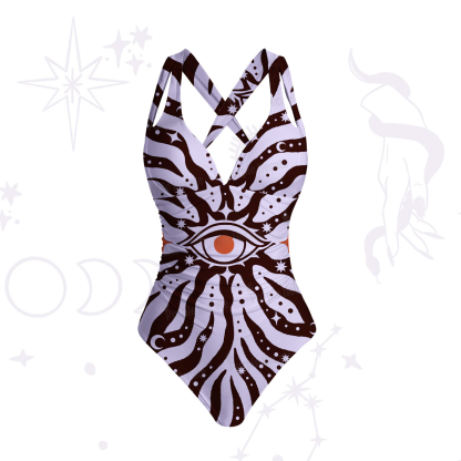 Purplehecate Green Vision Illusion One-Piece Swimsuit