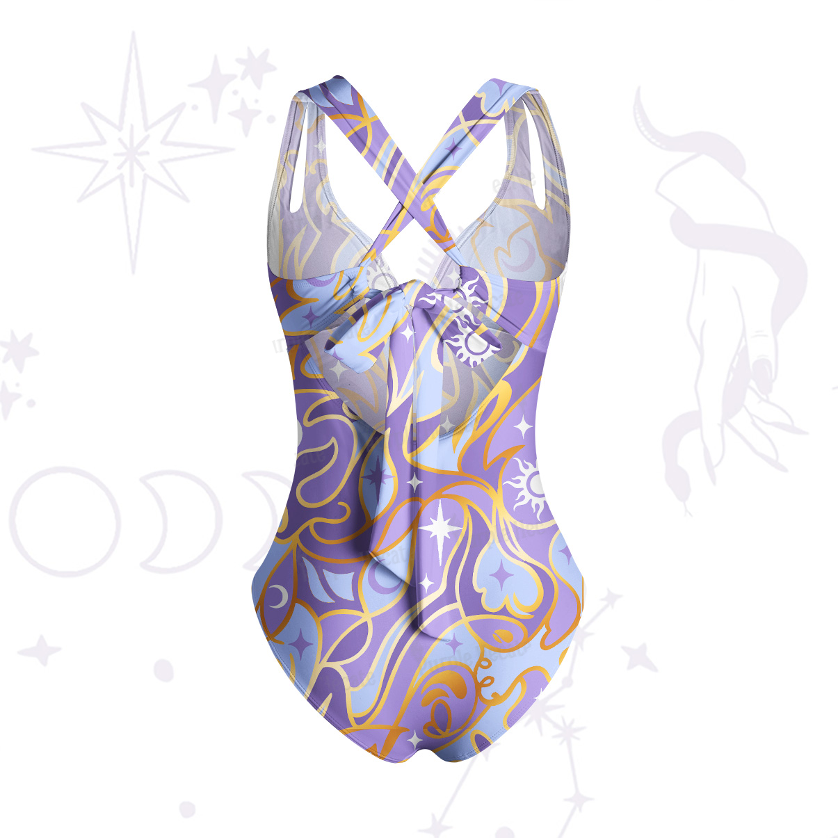 Purplehecate Divination Night Print One-Piece Swimsuit