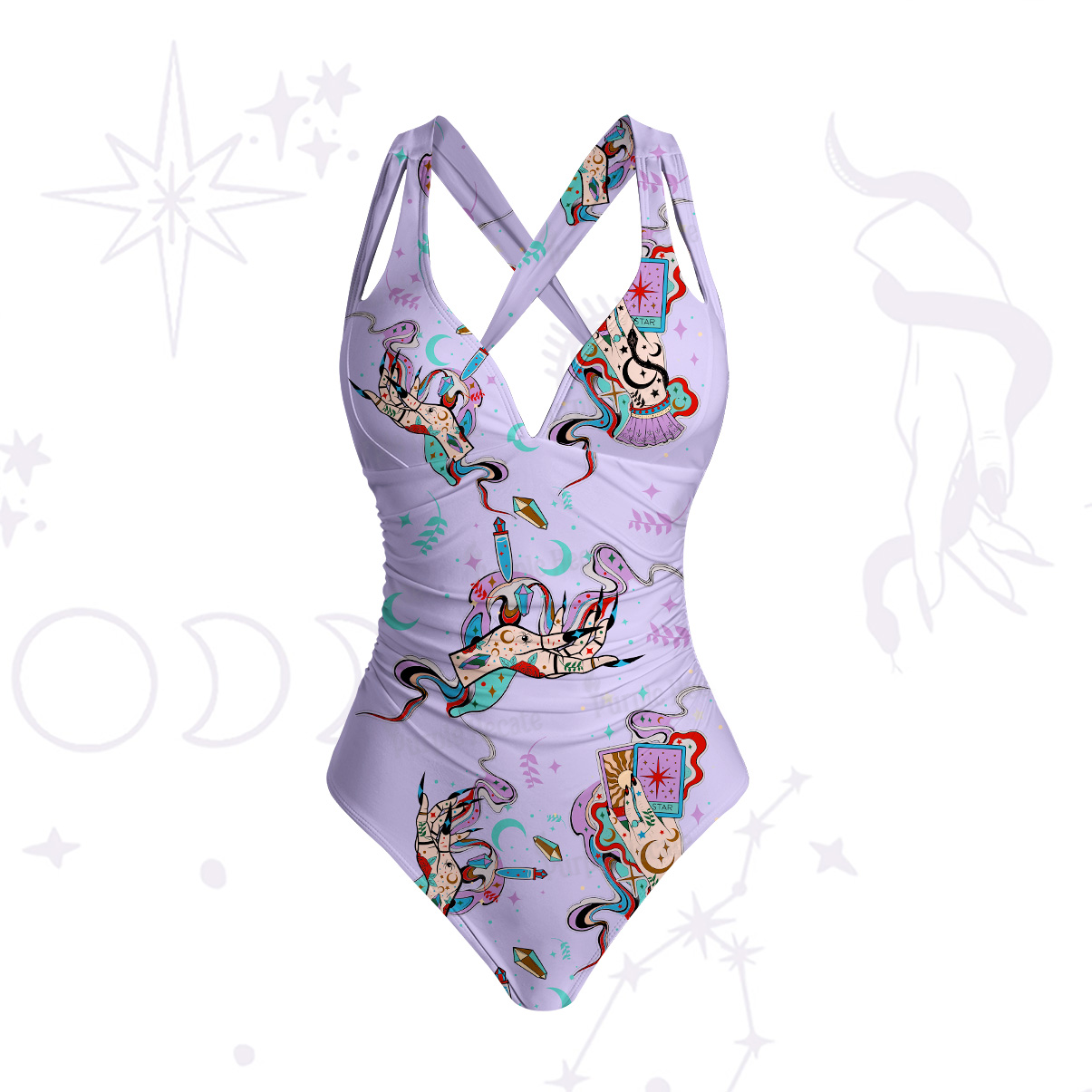 Purplehecate Astrological Secrets One-Piece Swimsuit