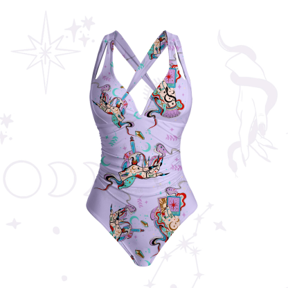Purplehecate Astrological Secrets One-Piece Swimsuit