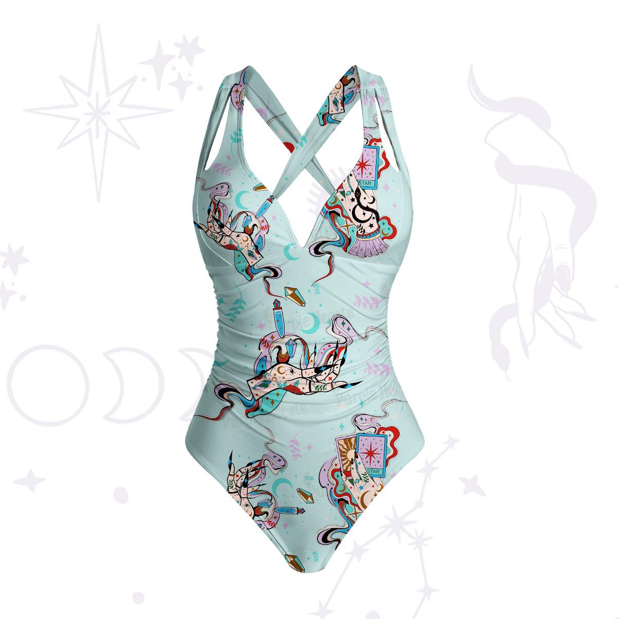 Purplehecate Astrological Secrets One-Piece Swimsuit