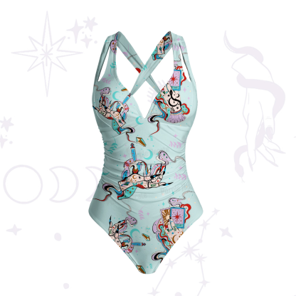 Purplehecate Astrological Secrets One-Piece Swimsuit