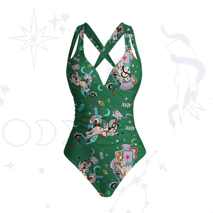 Purplehecate Astrological Secrets One-Piece Swimsuit