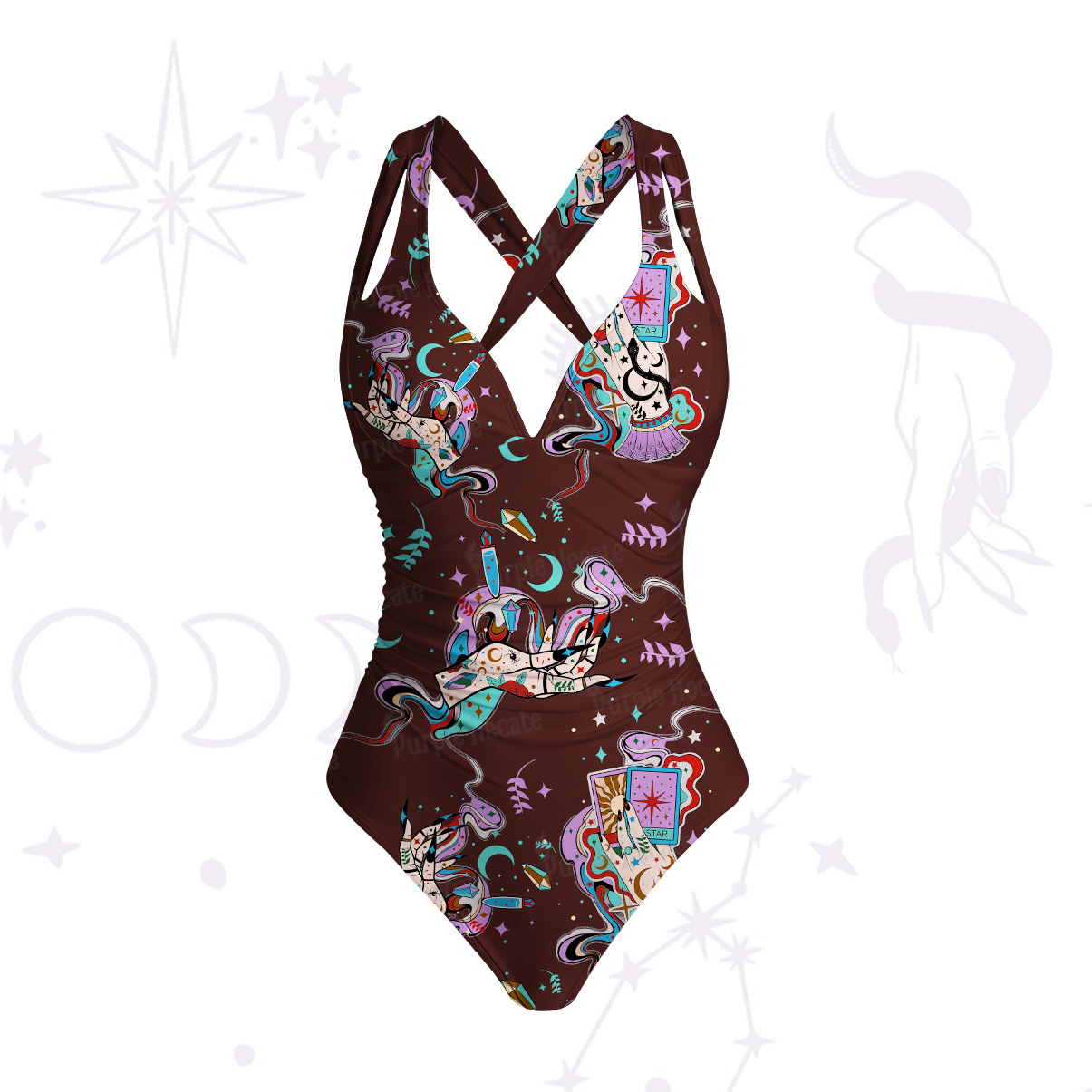 Purplehecate Astrological Secrets One-Piece Swimsuit