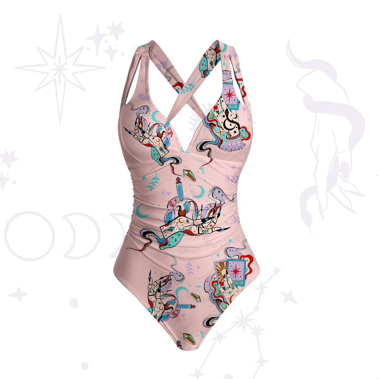 Purplehecate Astrological Secrets One-Piece Swimsuit
