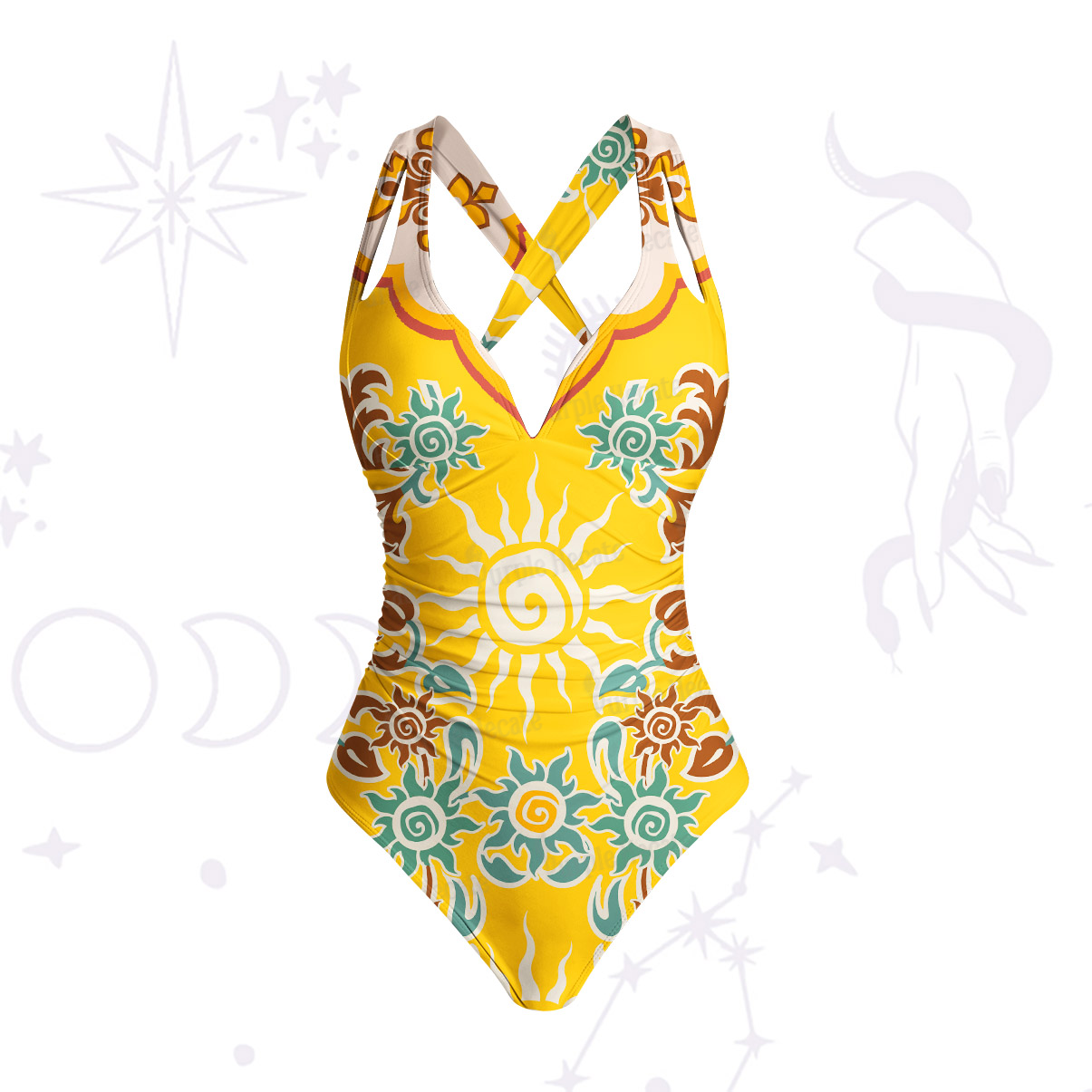 Purplehecate Solar Whispers Witch One-Piece Swimsuit