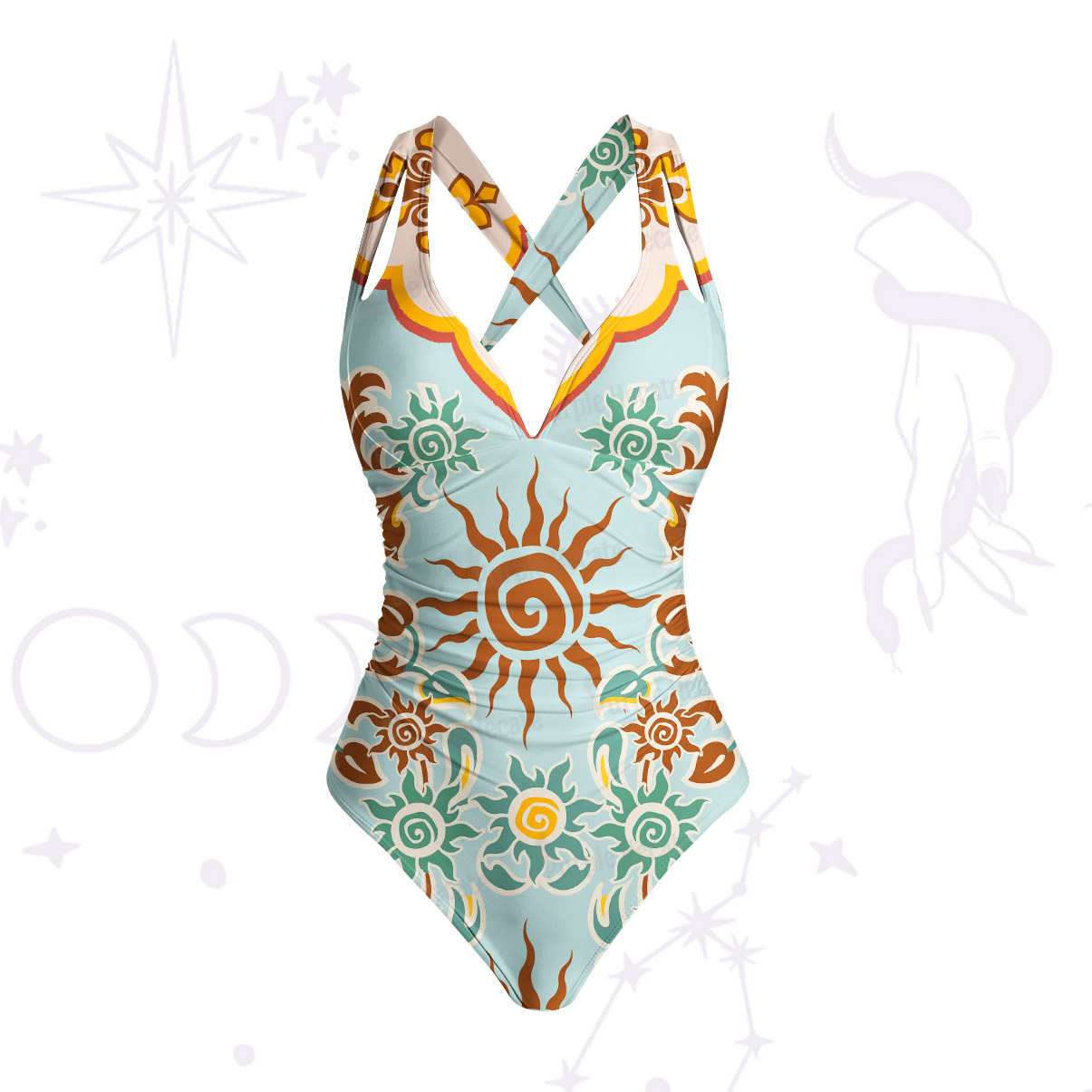 Purplehecate Solar Whispers Witch One-Piece Swimsuit