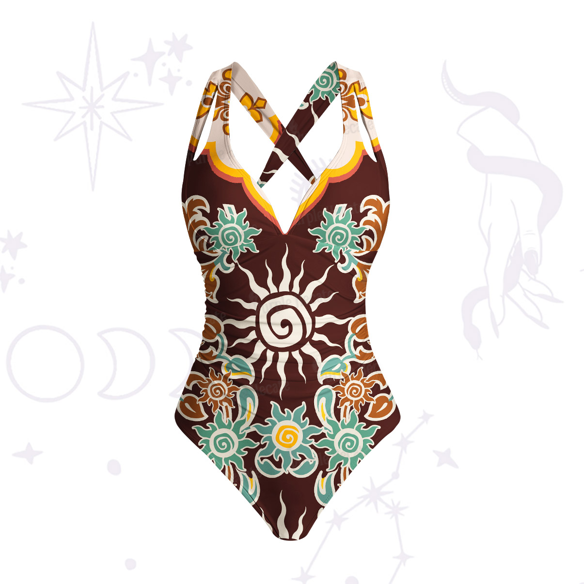 Purplehecate Solar Whispers Witch One-Piece Swimsuit