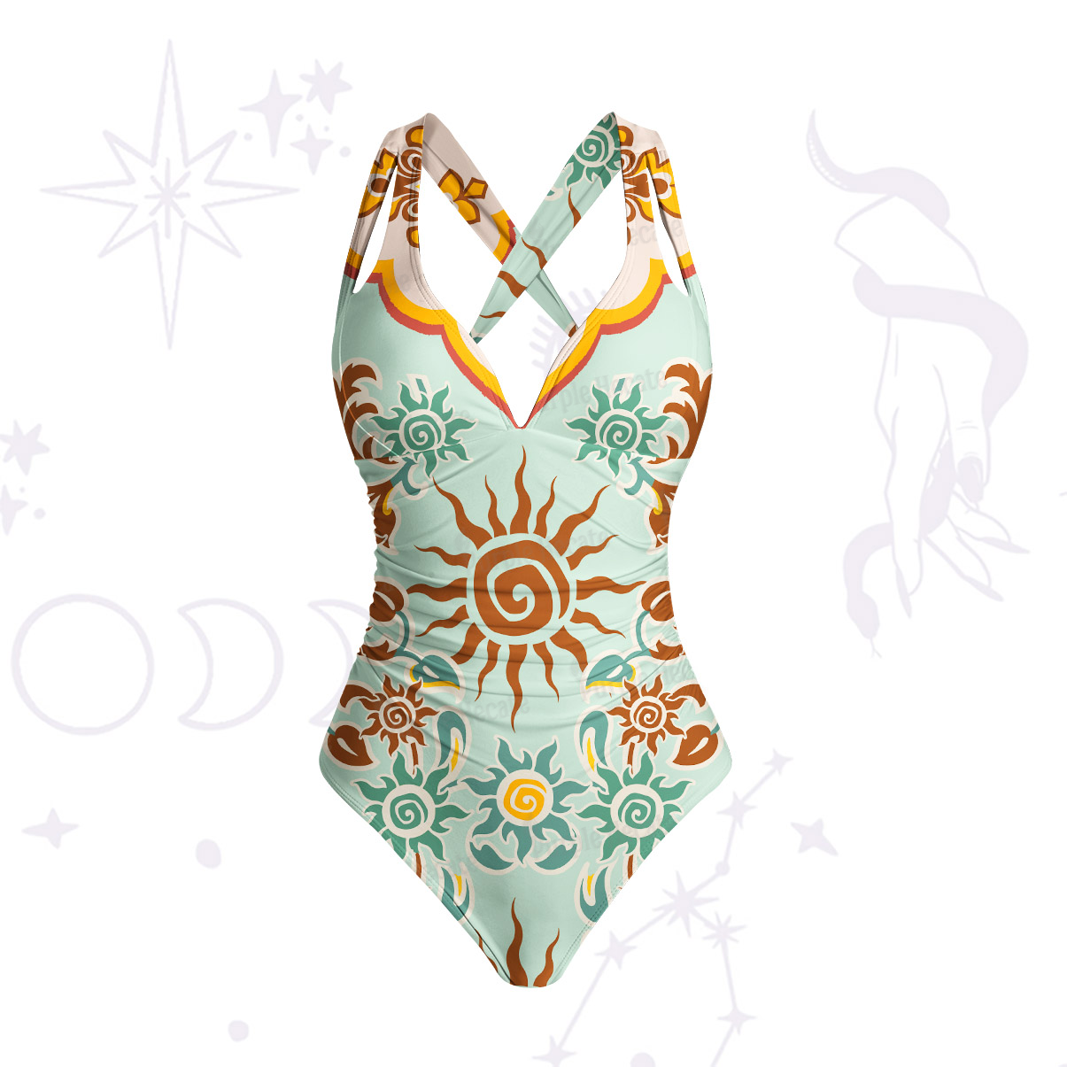 Purplehecate Solar Whispers Witch One-Piece Swimsuit