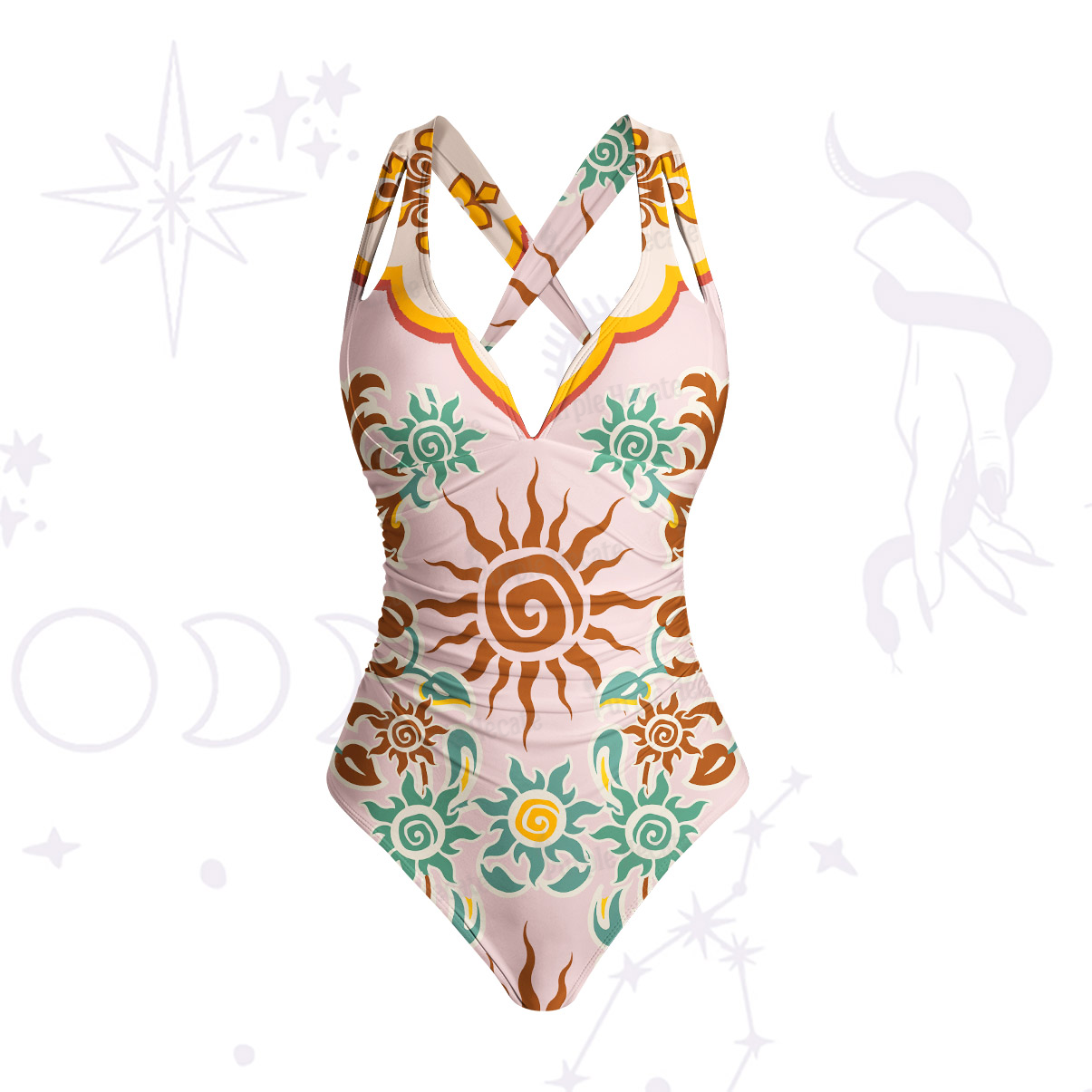 Purplehecate Solar Whispers Witch One-Piece Swimsuit