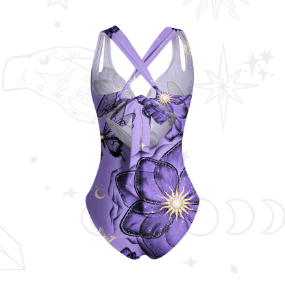 Purplehecate Moonlit Petals and Wings One-Piece Swimsuit