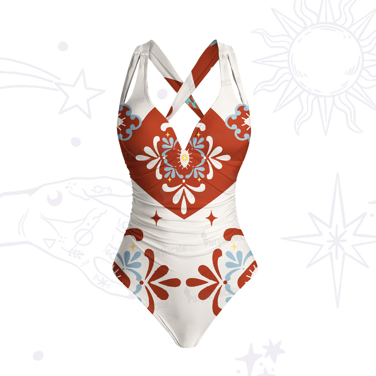 Purplehecate Celestial Oracle One-Piece Swimsuit