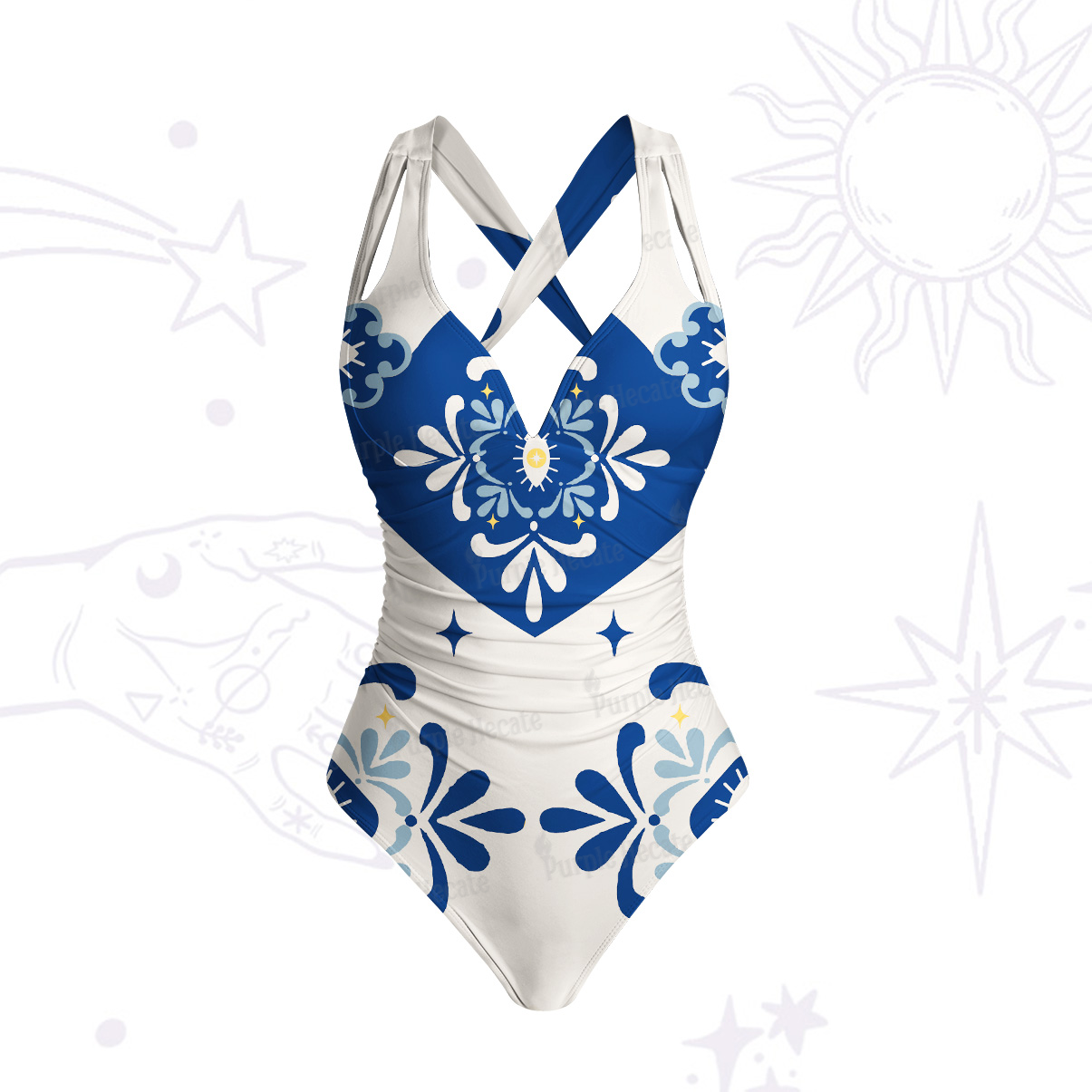 Purplehecate Celestial Oracle One-Piece Swimsuit