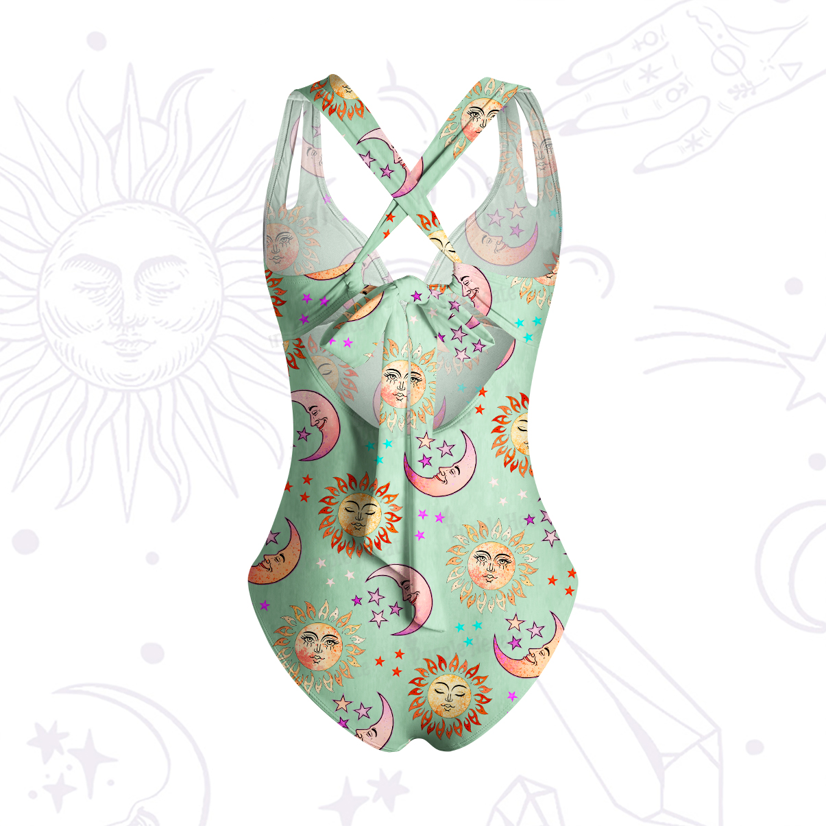 Purplehecate Dancing Suns and Lunar Dreams One-Piece Swimsuit