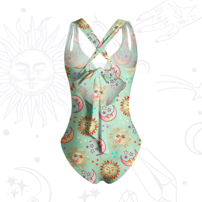Purplehecate Dancing Suns and Lunar Dreams One-Piece Swimsuit