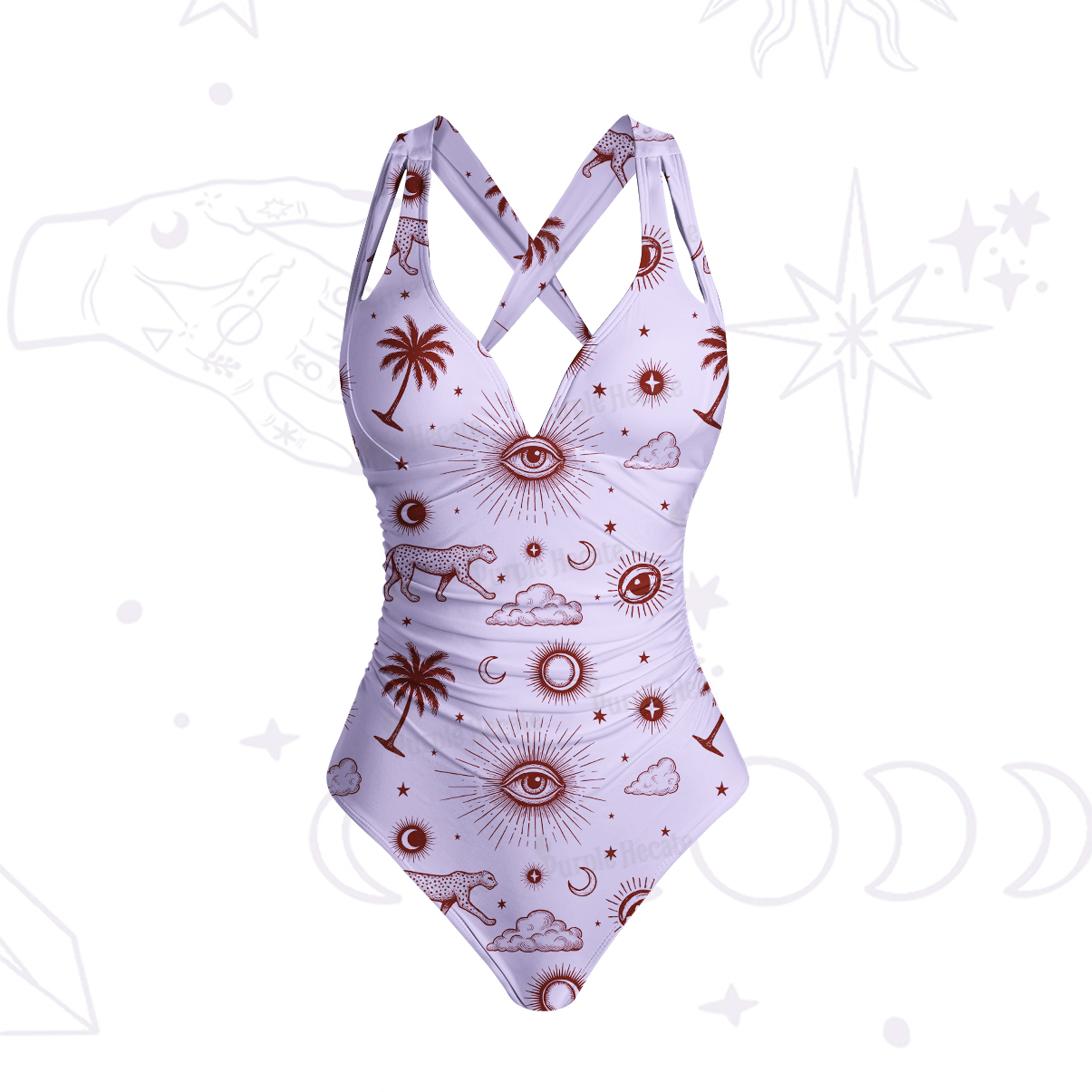 Purplehecate Eye of the Universe One-Piece Swimsuit