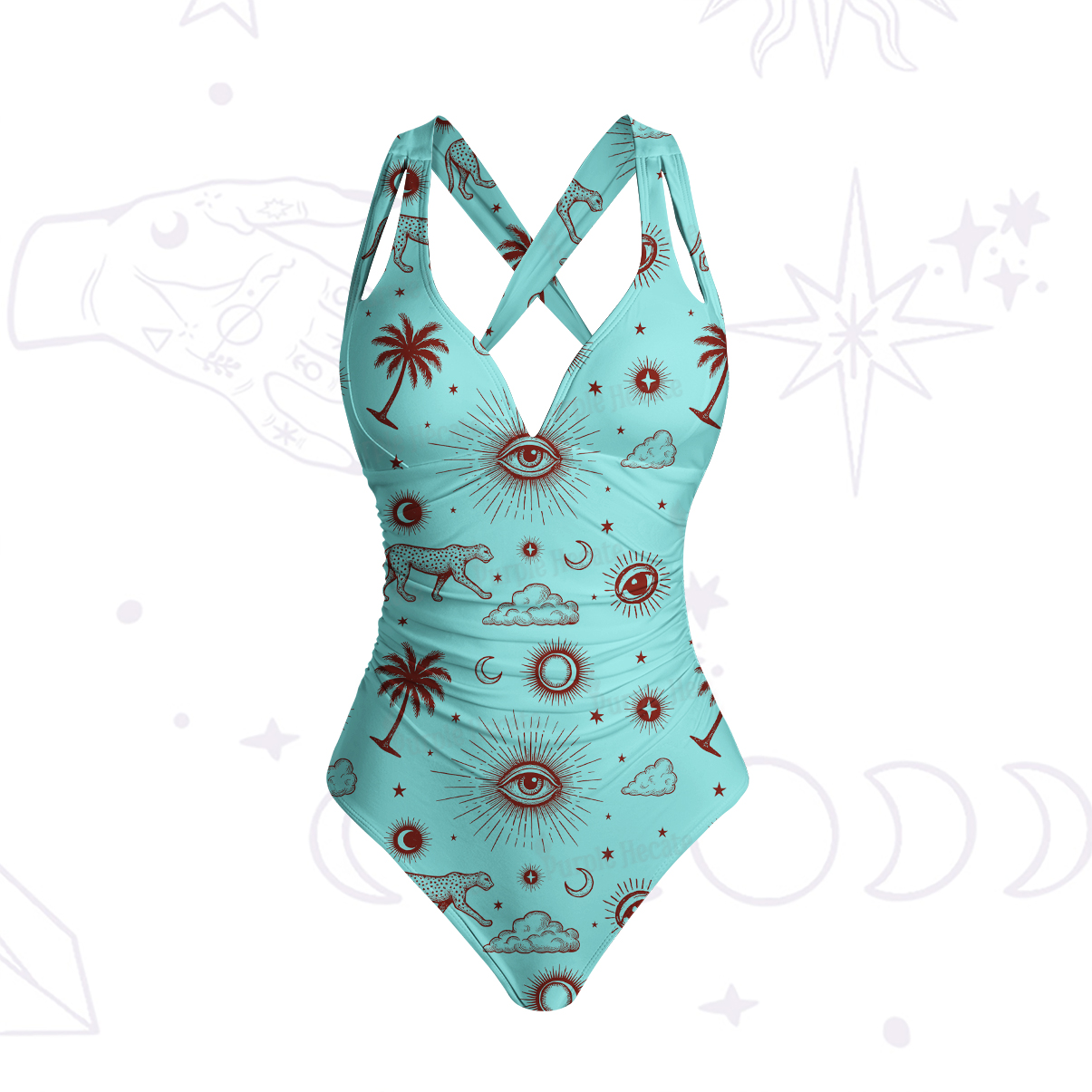 Purplehecate Eye of the Universe One-Piece Swimsuit