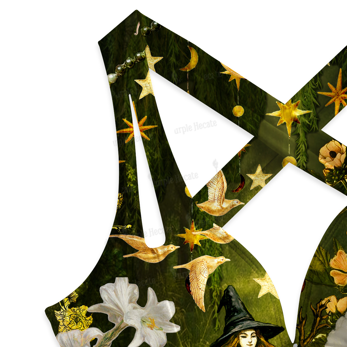 Purplehecate Garden of the Celestial Witch One-Piece Swimsuit