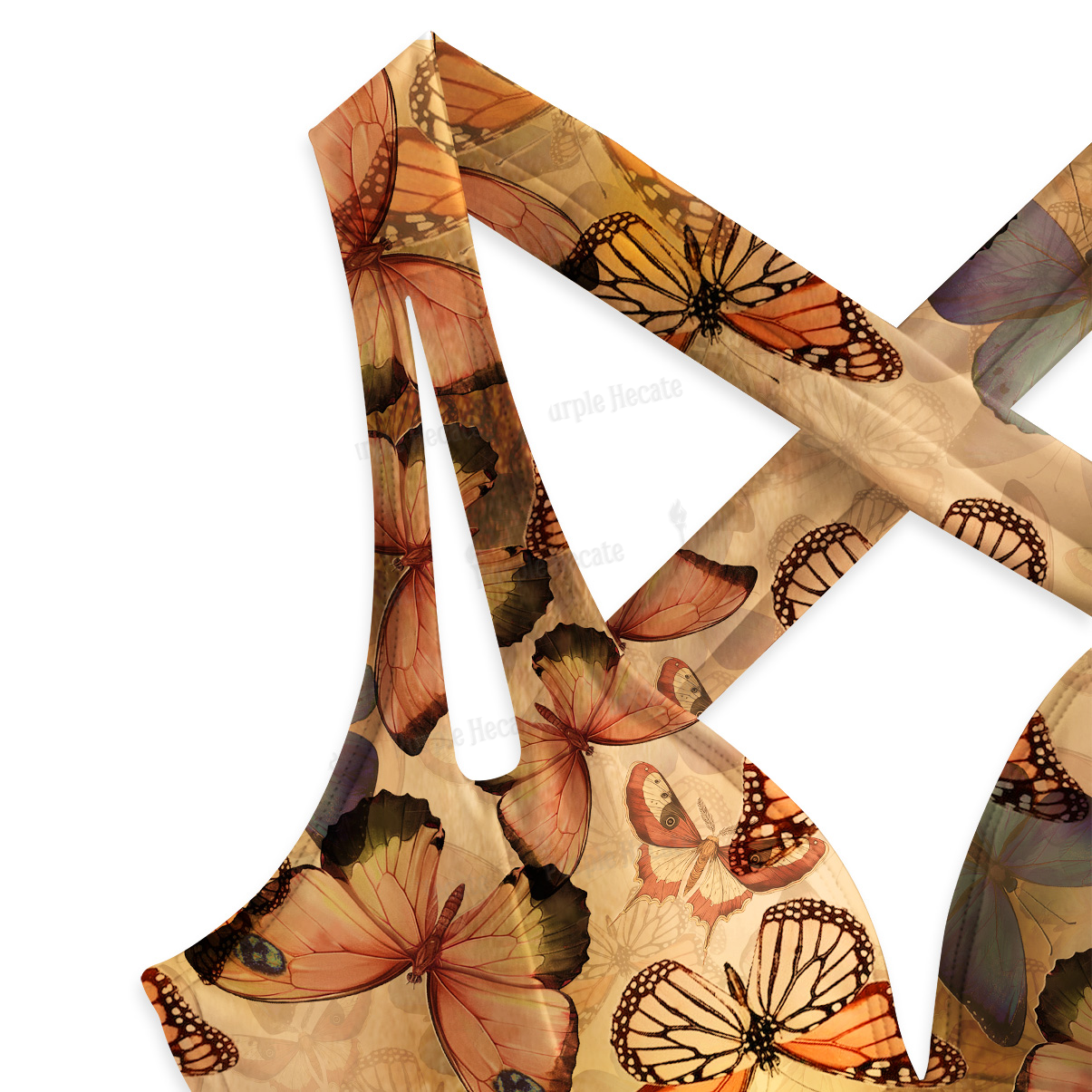 Purplehecate Monarch Butterfly Print One-Piece Swimsuit