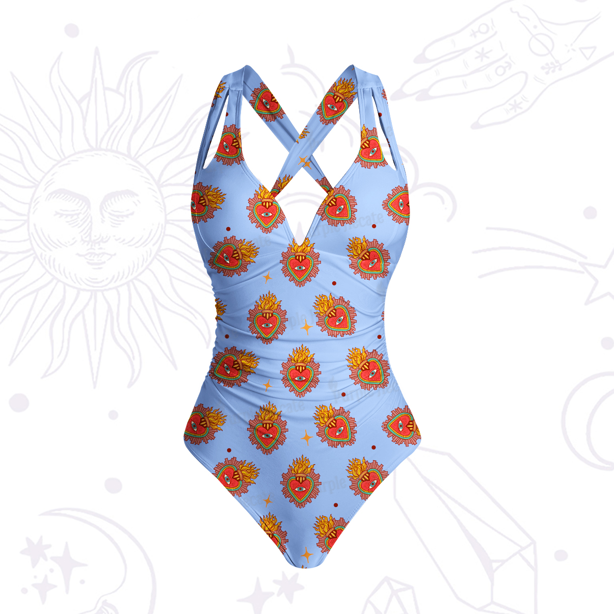 Purplehecate Sacred Heart One-Piece Swimsuit