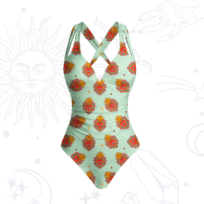 Purplehecate Sacred Heart One-Piece Swimsuit