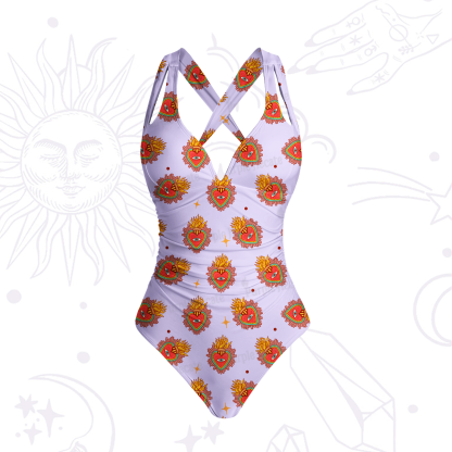 Purplehecate Sacred Heart One-Piece Swimsuit