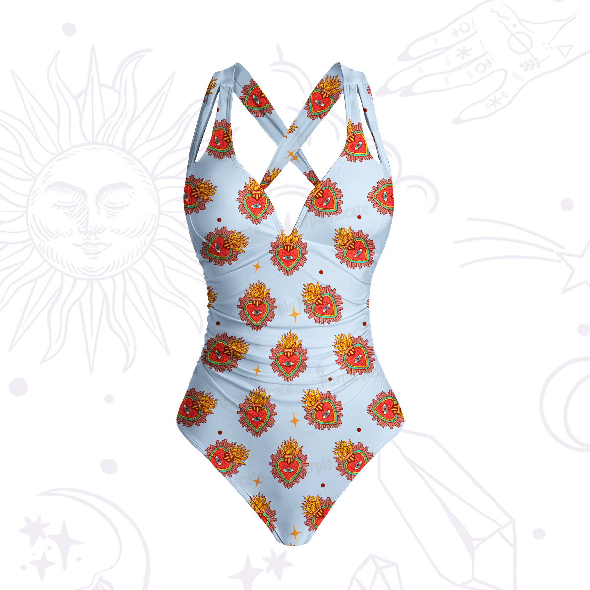 Purplehecate Sacred Heart One-Piece Swimsuit